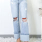 Beau Blue Light Wash Distressed Straight Jeans - Jeans from LemonDrop•LimePop