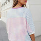 Stripe Patchwork Oversized Dolman Sleeve Tee - Clothing Tops from LemonDrop•LimePop