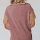 Red Dahlia Color Block Striped Detail Oversized Tee - T-Shirts from LemonDrop•LimePop