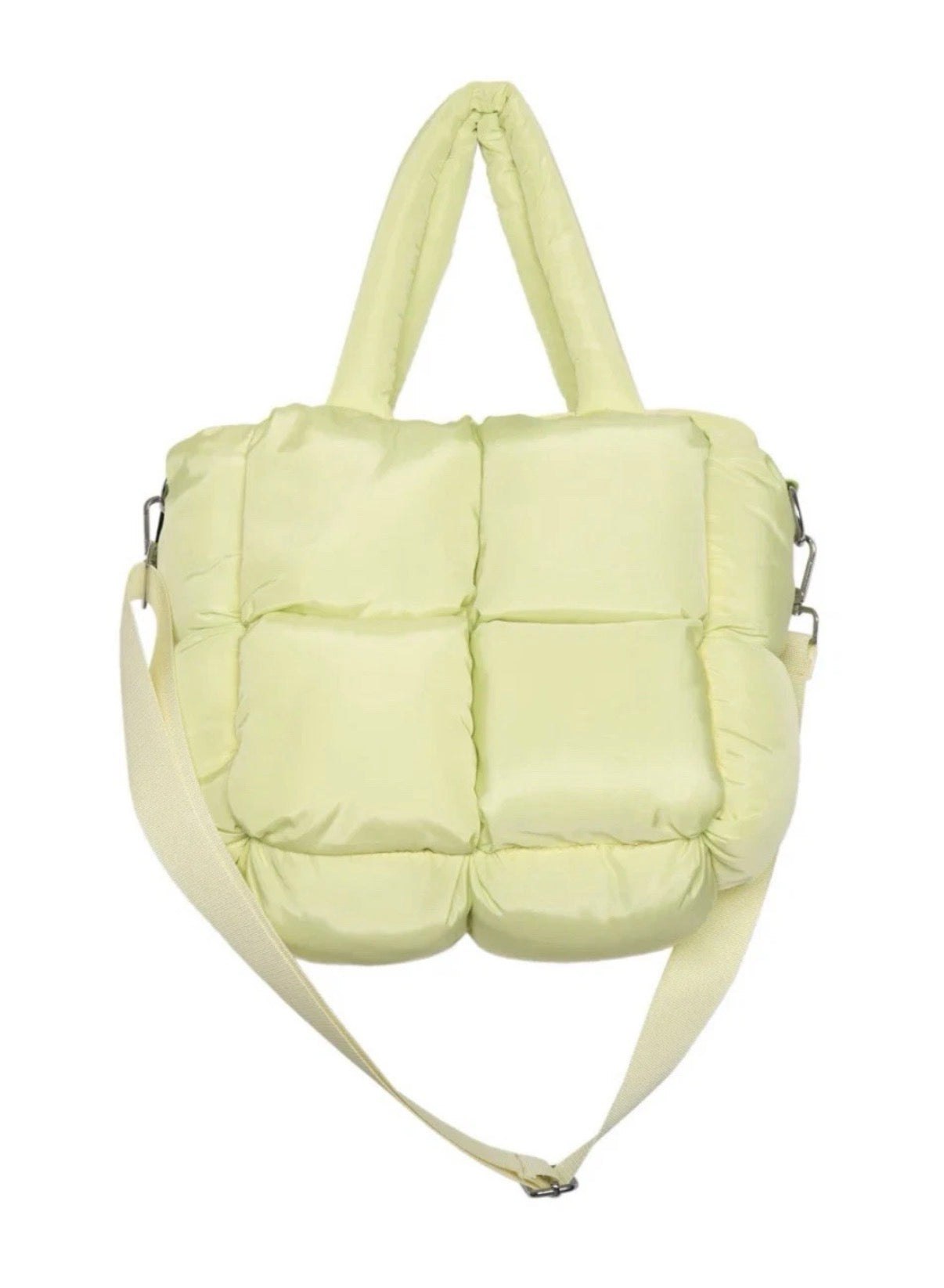 Lime Yellow Mini Puffer Tote Bag
