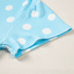 Sky Blue Polka Dot Patch Pocket Twisted Ribbed Oversized Top - Blouses from LemonDrop•LimePop