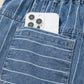 Sky Blue Stripe Wide Leg Pleated Jeans | Button Trousers - Jeans from LemonDrop•LimePop