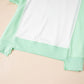 Light Green Color Block Exposed Seam Crew Neck T-Shirt - Clothing Tops from LemonDrop•LimePop