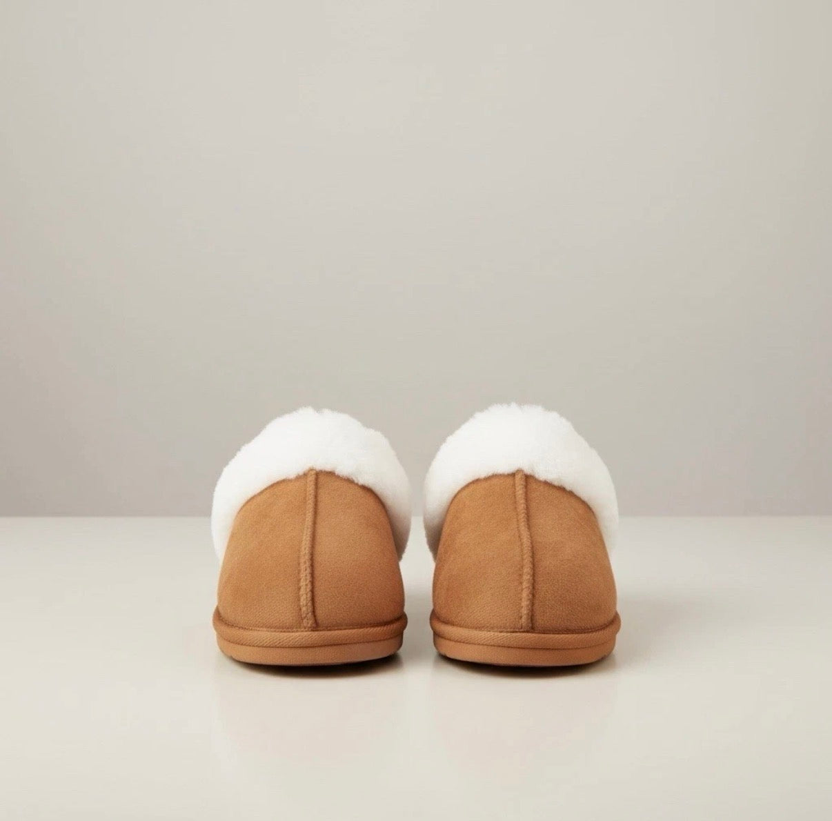 Chestnut Faux Fur Slippers Indoor/Outdoor Slip-On