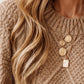 Cozy Cable Knit Sweater Dress With Drop Shoulders For Warmth - Dresses from Little Daisy Closet