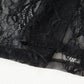 Solid Black Sheer Sleeveless Dress with Floral Lace Patchwork - Dresses from LemonDrop•LimePop