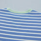 Blue Striped Contrast Trim Loose Short Sleeve Top - Clothing Tops from LemonDrop•LimePop