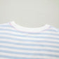 Stripe Patchwork Oversized Dolman Sleeve Tee - Clothing Tops from LemonDrop•LimePop