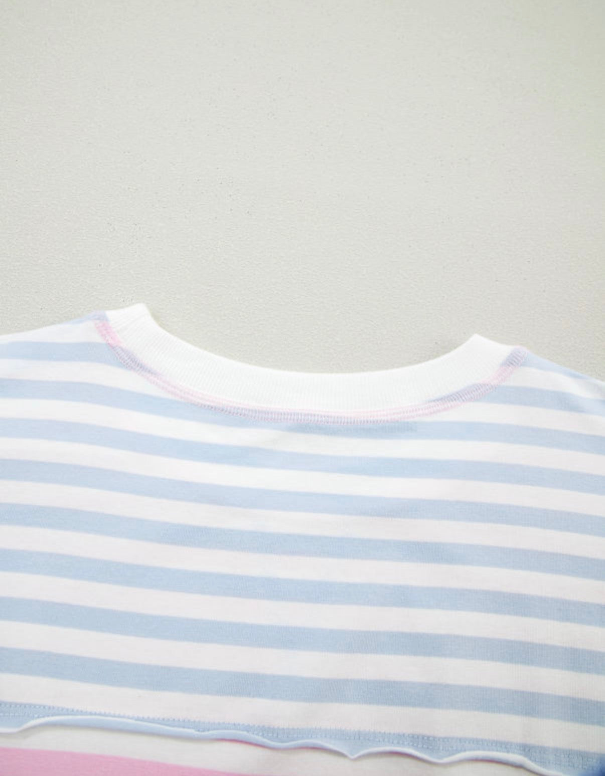 Stripe Patchwork Oversized Dolman Sleeve Tee - Clothing Tops from LemonDrop•LimePop