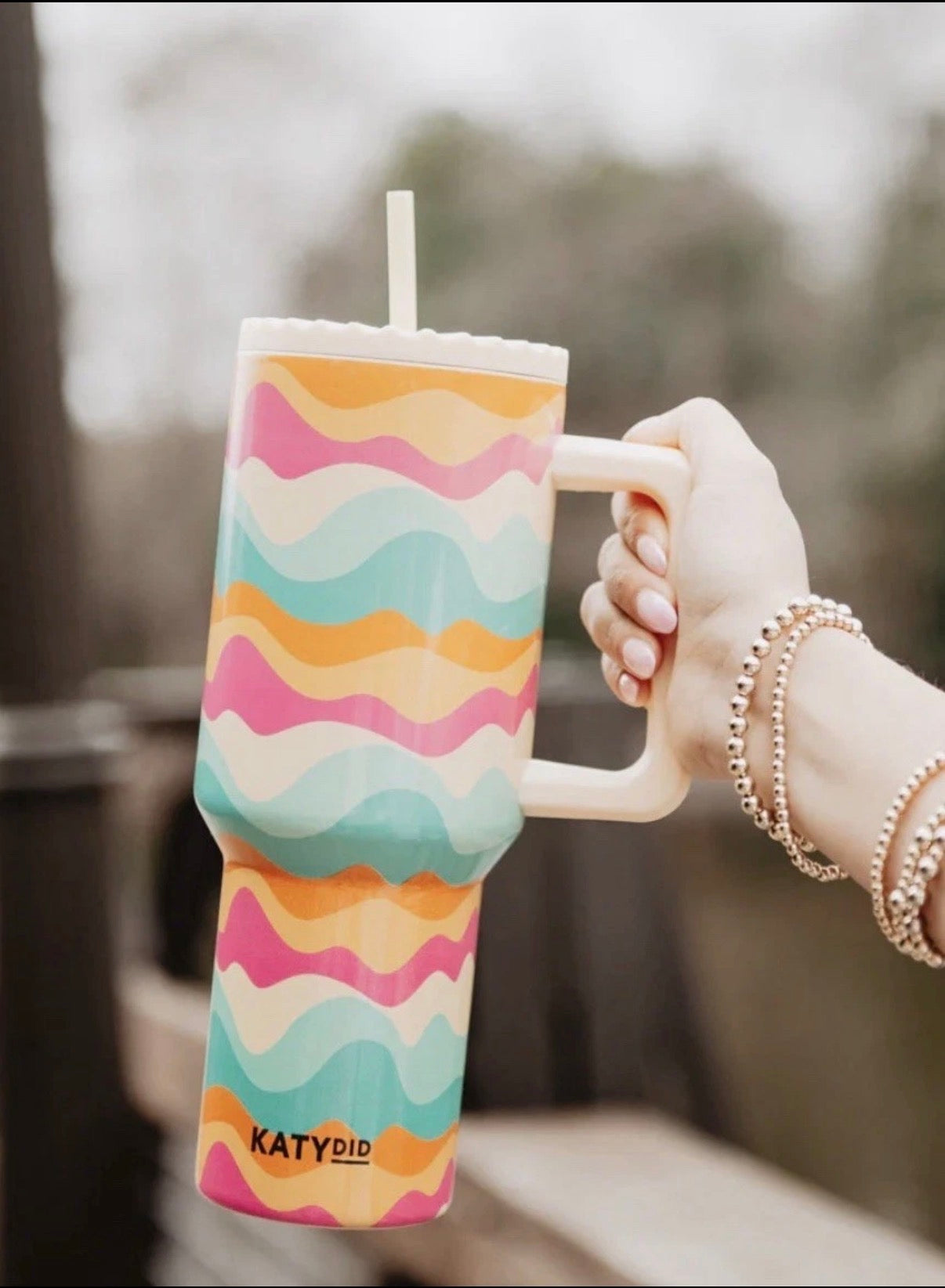 Neon Retro Stainless Steel Tumbler 38 Oz Screw Top & Straw Vacuum Insulated BPA Free