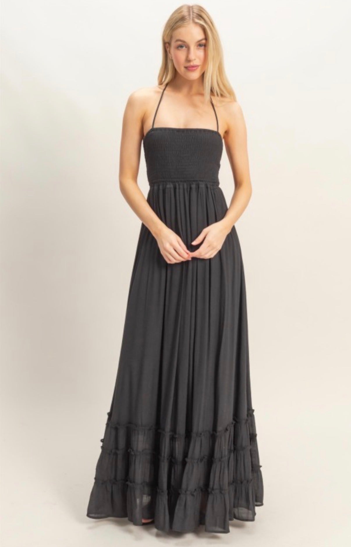 Smocked Halter Maxi Dress - Dresses from LemonDrop•LimePop