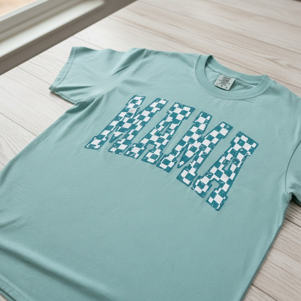 Checkered Mama Neon Varsity Tee - T-Shirts from Dash Forward Wholesale