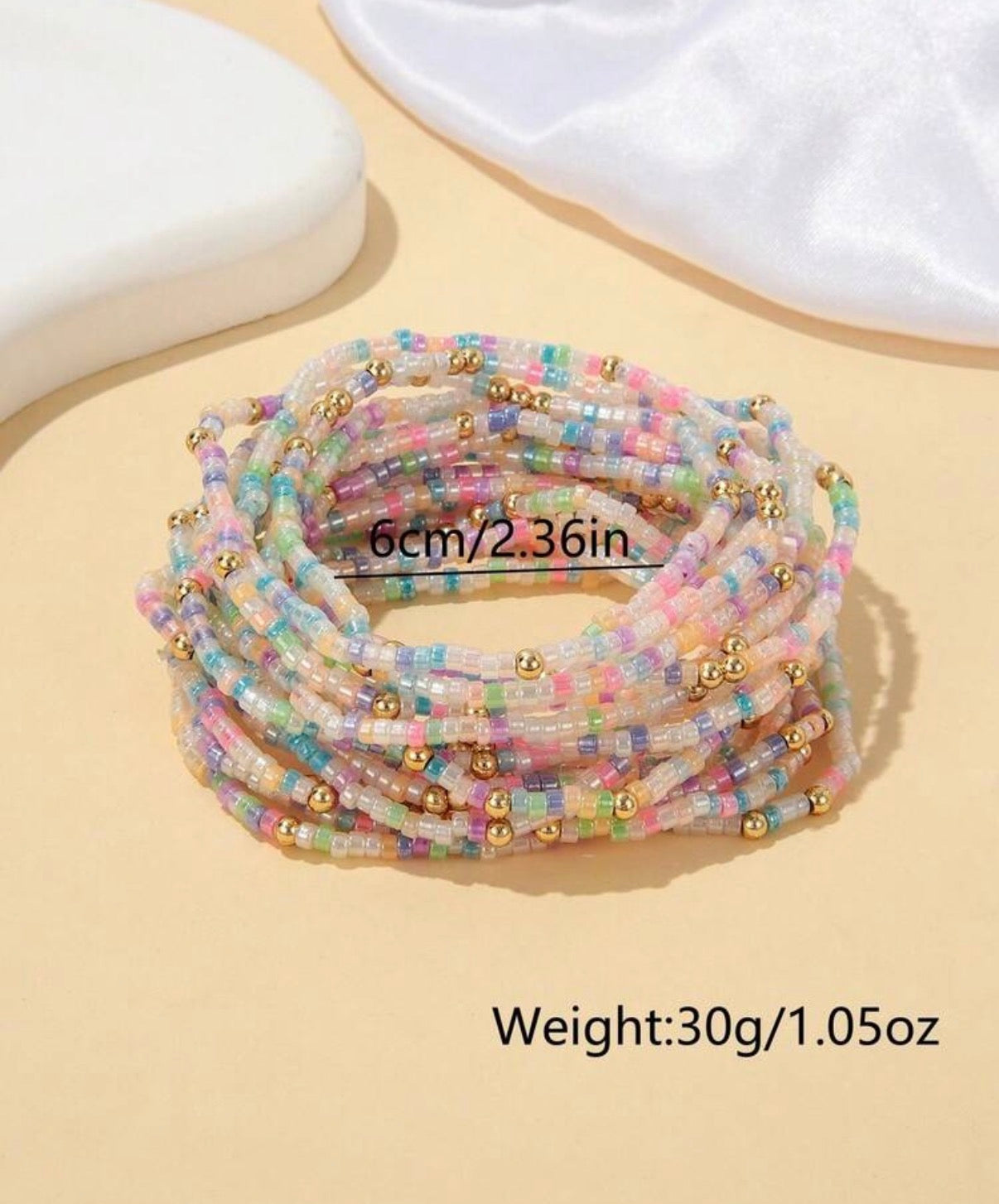 Multi-Color Bohemian Beaded Elastic Stacking Bracelet Set 19pcs - Bracelets from LemonDrop•LimePop