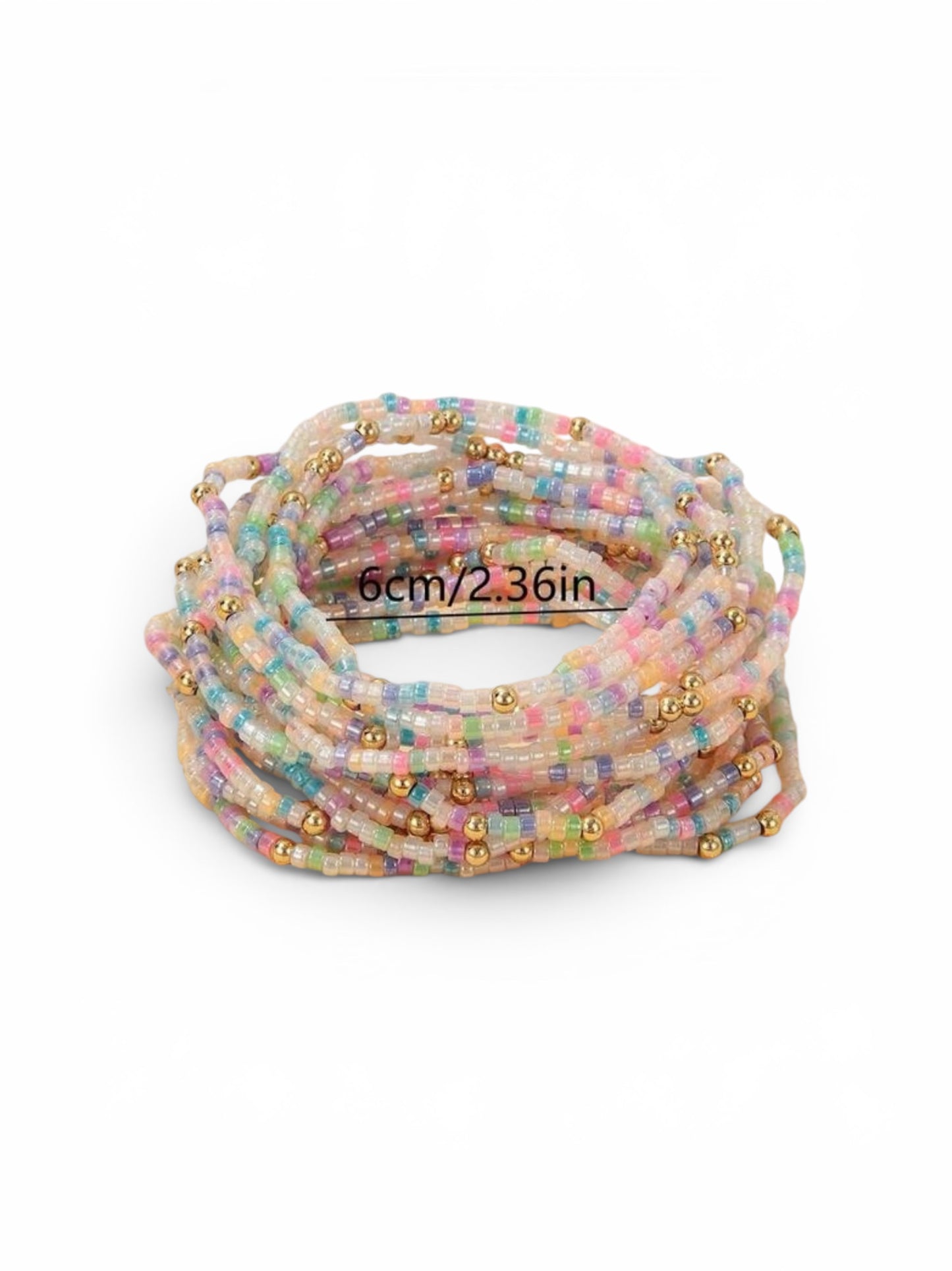 Multi-Color Bohemian Beaded Elastic Stacking Bracelet Set 19pcs - Bracelets from LemonDrop•LimePop
