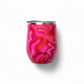 Hot Pink Retro Swirl Insulated Stemless Wine Tumbler With Lid - Tumblers from LemonDrop•LimePop