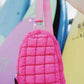 Hot Pink Quilted Puff Sling Belt Bag Adjustable Crossbody Strap - Cross Body Bags from LemonDrop•LimePop