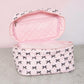 Mini Makeup Bag Black/Pink Bows - Makeup Bags from LemonDrop•LimePop