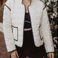 White Quilted Black Trim Womens Jacket - Coats & Jackets from LemonDrop•LimePop