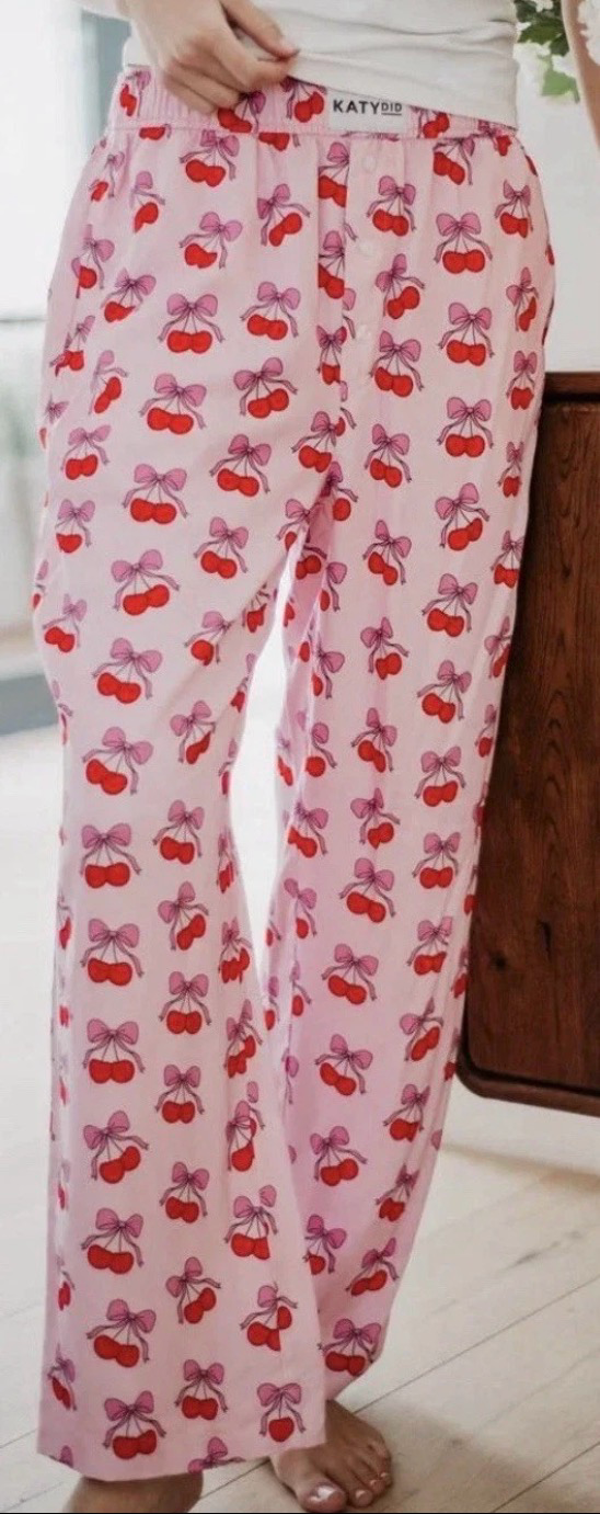 Women’s Boxer Lounge Pants Pink Cherry Bows