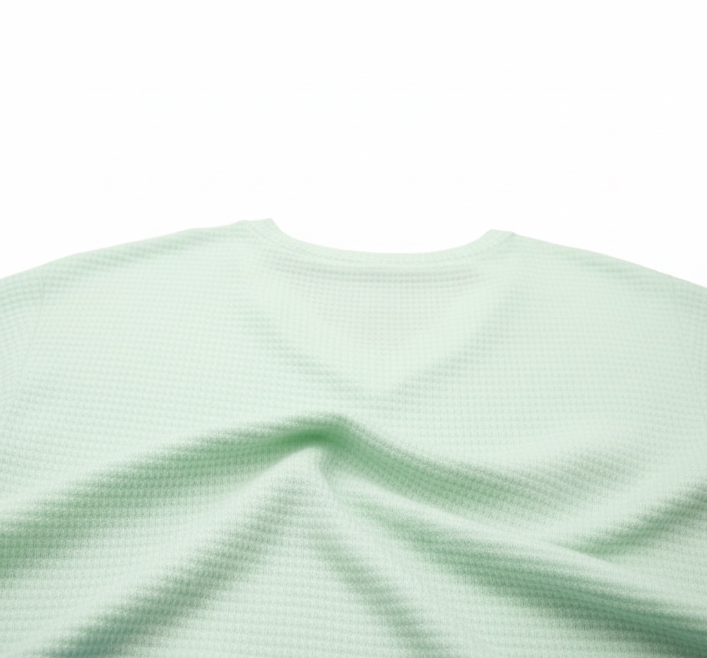 LemonDrop•LimePop mint green waffle knit V-neck short sleeve top with relaxed fit.