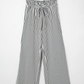 LemonDrop•LimePop black and white striped wide leg palazzo pants with tie waist and elasticated waistband.